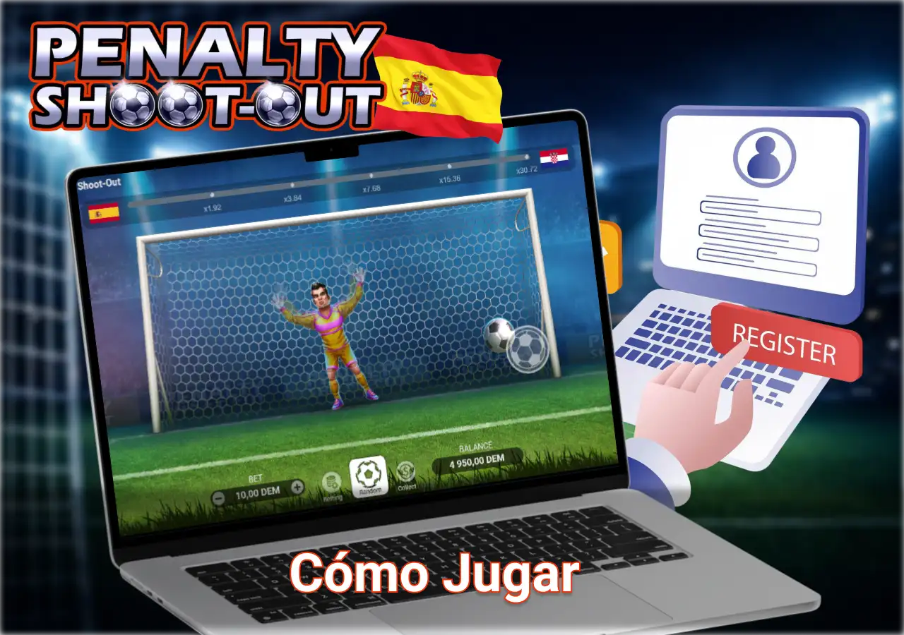 Proceso para jugar Penalty Shoot Out realizando tiros a la portería